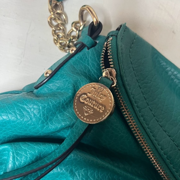 Juicy Couture Teal Turquoise Hobo Crossbody Purse Bag - Picture 3 of 9